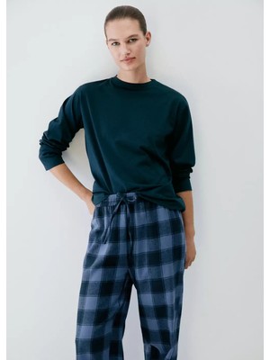 Mango Iki Parçalı Ekose Flanel Pijama