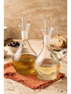 Die Grup Atbyhome 2'li Borosilikat Cam Yağlık Sirkelik Seti 900 ml - Akıtmayan Cam Ibrikli Yağdanlık