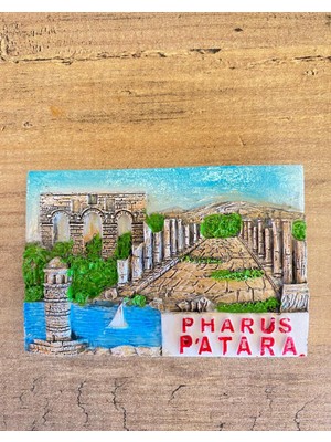 Die Grup Antik Pharus Patara Mıknatıslı Dekoratif Magnet, Tarihi Kalıntı Temalı, El Yapımı Buzdolabı Süsü