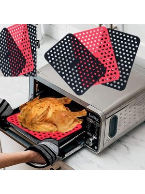 Die Grup Silikon Pişirme Kağıdı, Çok Amaçlı, Air Fryer, Fırın, Tencere ve Mikrodalga Uyumlu, Yanmaz Yapışmaz Sürekli Kullanıma Uygun Delikli Yıkanabilir Pişirme Matı 20X13 cm 1 Adet