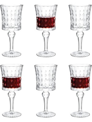 Die Grup 6'lı Kristal Kahve Yanı Seti - 200 ml Zarif Desenli Bardak, Su ve Şerbet Kadehi, Davet ve Günlük Kullanım Için Şık Tasarım