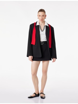 Die Grup Slim Fit A Kesim Kemerli Şortlu Mini Etek
