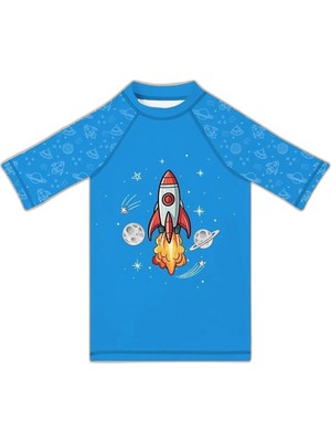 Die Grup Slipstop Skyrocket Baskılı Uv Korumalı Kısa Kollu Mayo T Shirt Erkek Çocuk T Shirt ST2532000003