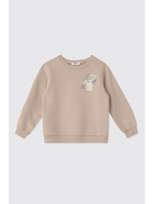 Die Grup Kız Çocuk Sütlü Kahve Sweatshirt 9 Yaş (134 Cm)
