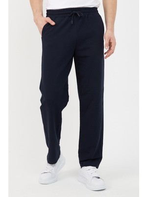 Die Grup Metalıc Lacivert Regular Fit Kapüşonlu Cepli Sweatshirt Düz Paça Erkek Eşofman Takımı Xl