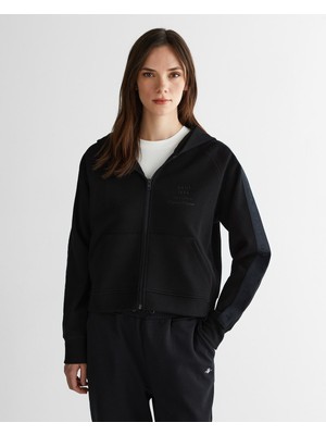 Die Grup Gant Kadın Siyah Fermuarlı Kapüşonlu Sweatshirt