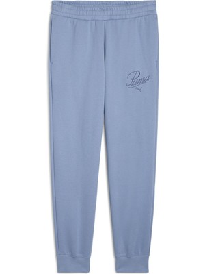 Die Grup Puma Kadın Ess Scrıpt Sweatpants Eşofman Altı Cool Blue L