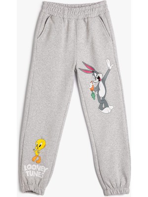 Die Grup Koton Kız Çocuk Looney Tunes Lisanslı Baskılı Eşofman Altı, Gri (031), 4-5 Yaş