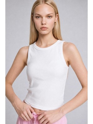 Die Grup Defacto Pamuklu Slim Fit Fitilli Ribana Crop Atlet I0688AX26 Au