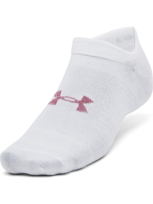 Die Grup Under Armour Üniseks Çorap Ua Essential No Show 3pk White White Pink Elixir Lg