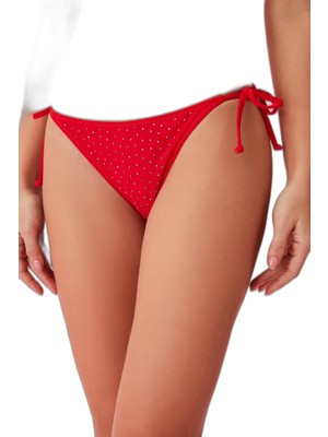 Die Grup Suwen Ince Bağcıklı Detaylı Bikini Alt