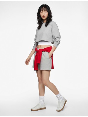 Die Grup Cepli Beli Bağcıklı Pamuklu Slim Fit Mini Şort