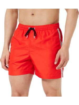 Die Grup Calvin Klein Erkek Mayosu Medium Büzme Ipli Uzun, Kırmızı (Cajun Red), Xxl