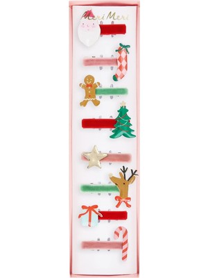 Die Grup Meri Meri - Jolly Christmas Saç Tokaları - 8 Adet