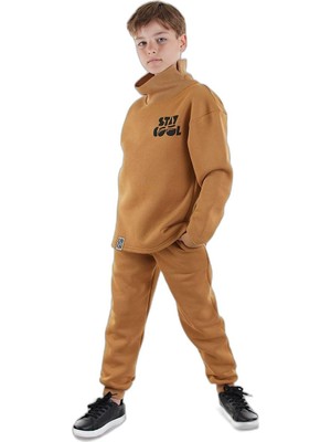 Die Grup Stay Cool Oversize Erkek Çocuk Hardal Eşofman Takım
