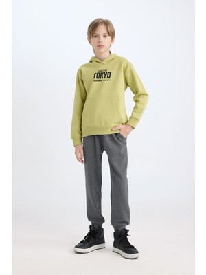 Die Grup Defacto 2'li Takım Baskılı Cepli Sweatshirt Beli Lastikli Eşofman Altı Erkek Çocuk D3566A824WN