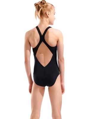 Die Grup Arena Graphic Swimsuit V Back Kız Çocuk Mayo, 14-15 Yaş, 006680501, Siyah, Kız Çocuk
