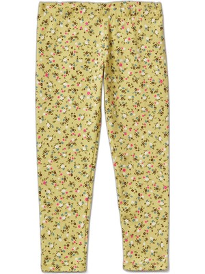 Die Grup United Colors Of Benetton Kız Çocuk Tamamı Baskılı Slim Fit Tayt,sarı 4-5 Yaş