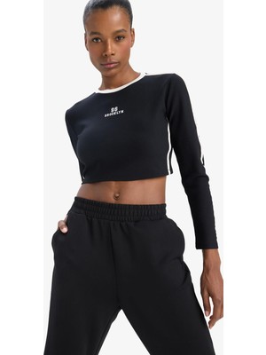 Die Grup Defacto Slim Fit Dar Kesim Bisiklet Yaka Baskılı Sporcu Uzun Kollu Tişört E7261AX24WN