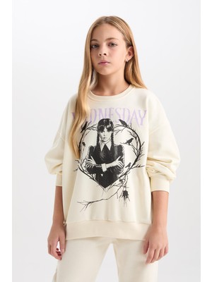 Die Grup Defacto Wednesday Oversize Geniş Kalıp Bisiklet Yaka Sweatshirt Kız Çocuk D6064A824WN