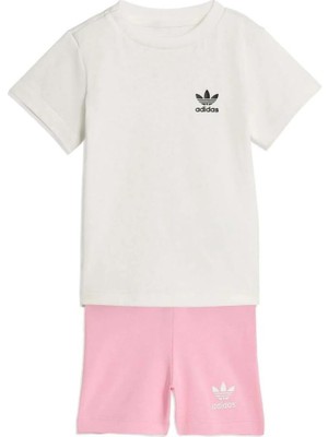 Die Grup Adidas Cs Tee Set Kız Bebek Spor Alt - Üst Takım, Pembe, 1-2 Yaş