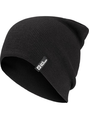 Die Grup Jack Wolfskın Rıb Beanıe Unisex Yetişkin Bere Black One Size