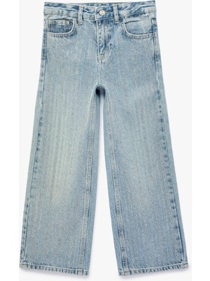 Die Grup Pamuklu Cepli Yüksek Bel Ispanyol Paça Denim Pantolon