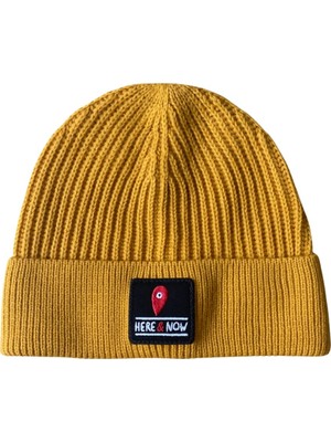 Die Grup Tsc House Unisex 22WCBE480U Here & Now Nakışlı Bere, Hardal, Tek Beden