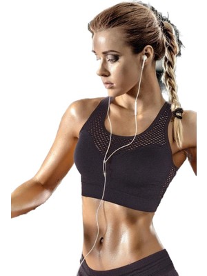 Die Grup Miorre Miofit Fishnet Destekli Seamless Spor Sütyeni Siyah S-M