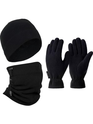 Die Grup Thermoform Polar Unisex Eldiven, Bere ve Boyunluk Seti, Siyah, L/xl