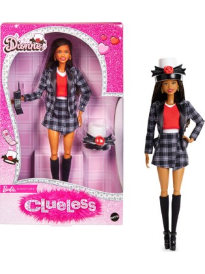 Die Grup Barbie Signature Oyuncak Bebek, Clueless Dionne Koleksiyoncu Mankeni, Siyah-Beyaz Kareli Takım Elbise, Silindir ve Cep Telefonu Aksesuarı, JBJ47