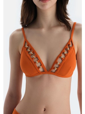 Die Grup Dagi Kadın Üçgen Küçük Bikini Üst, Örme, Kiremit, 38