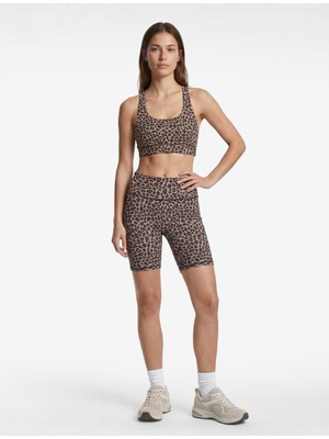 Die Grup Slim Fit Kolsuz U Yaka Leopar Baskılı Sporcu Sütyeni