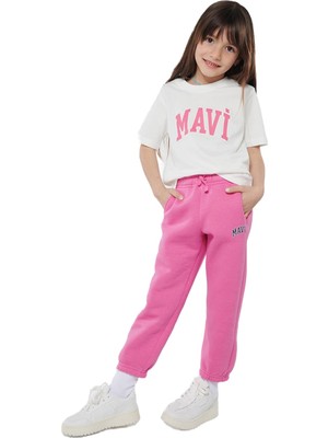 Die Grup Mavi Logo Baskılı Pembe Eşofman Altı 7010000-70982 PEMBE-70982 3-4