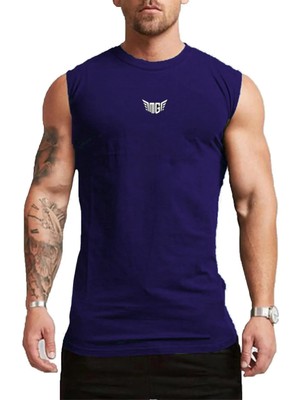 Die Grup Genıus Storeerkek Nem Emici Hızlı Kuruma Atletik Teknik Performans Sporcu Sıfır Kol T-Shirt (Lacivert, M)