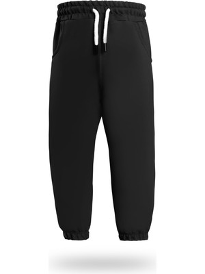 Die Grup Seftex Erkek/kız Çocuk Cepli Jogger Eşofman Altı Paçası Lastikli Siyah 11-12 Yaş