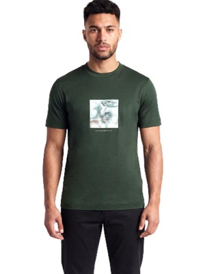 Die Grup Erkek Bisiklet Yaka Regular Fit Kısa Kol Pamuk Karışım Yeşil T-Shirt EM005272 AF10017-U7263