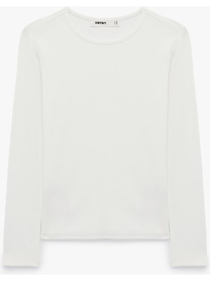 Die Grup Modal Kumaş Slim Fit Bisiklet Yaka Uzun Kollu Tişört