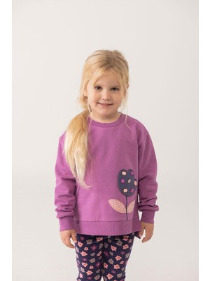 Die Grup Kız Çocuk Çiçek Nakışlı Sweatshirt