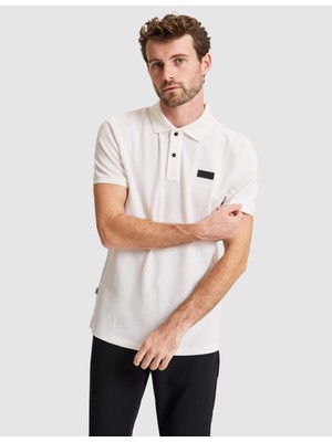 Pierre Cardin Erkek Beyaz Slim Fit Örme Dokulu Düğmeli Polo Yaka Tişört 50309959-VR013