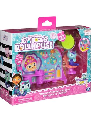 Die Grup Gabby's Dollhouse Deluxe Room Oyun Seti, Deniz Kedicikleri, Mobilya Parçaları ve Tematik Aksesuarlar ile Spa Odası, 3 Yaş ve Üzeri