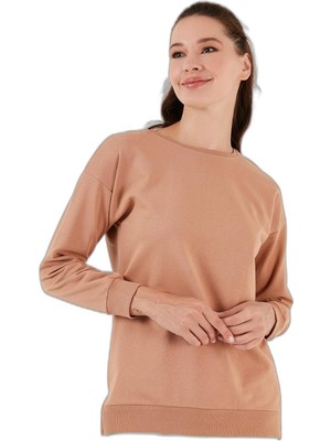 Die Grup Lela Pamuklu Regular Fit Bisiklet Yaka Basic Sweat Bayan Sweat 5863569