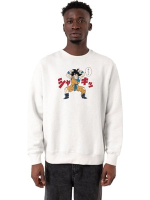 Die Grup Tshirthane Dragon Ball Z Anime Angry Goku Beyaz Erkek 2ip Sweatshirt P18553S3915, Xl