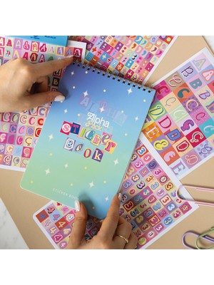 Die Grup A5 18 Yaprak Harf Sticker Defteri – Alfabe, Rakam ve Noktalama Işaretleri Seti