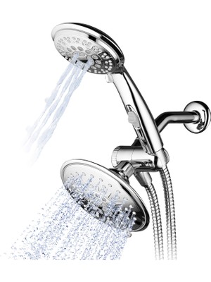 Die Grup Lüks Hydroluxe® 30-Setting 3 Yollu 15,2 cm Rainfall 26060000/EL Duşu Combo Patentli Şalter Pause On/off (Premium Krom)