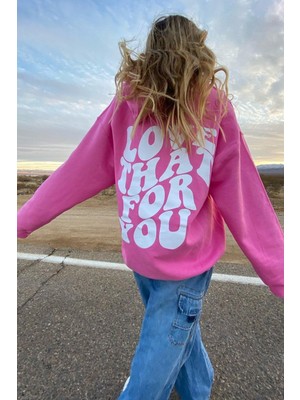 Die Grup Madmext Mad Girls Pembe Sırt Baskılı Sweatshirt MG1220,PEMBE M