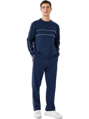 Die Grup Koton Pamuk Karışımlı Uzun Kollu Şardonlu Biyeli Bisiklet Yaka Sweatshirt