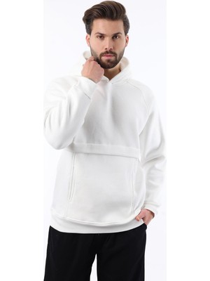 Die Grup Madmext Ekru Kapüşonlu Cep Detaylı Erkek Sweatshirt 7092,EKRU 2xl