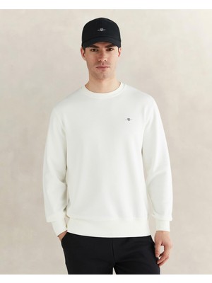 Die Grup Gant Erkek Krem Regular Fit Bisiklet Yaka Sweatshirt