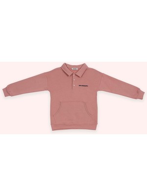 Die Grup Panço Erkek Çocuk Yakalı Gül Rengi Sweatshirt